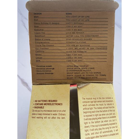 Vintage VTG 1986 Musical Stoneware Melody Mug SWEETHEART Coffee Tea Best Wishes - Picture 11 of 16